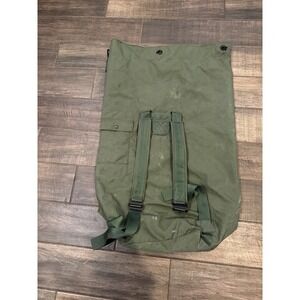 Vintage US Army Military Canvas Distressed Duffel Carrying Gear Bag Stenciled